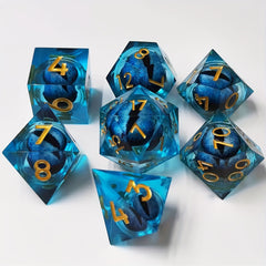 7pcs Dragon Eyes Resin Polyhedral Dice Set for RPG