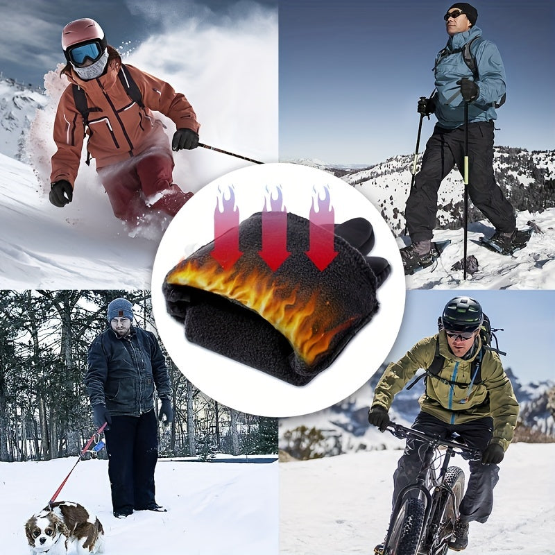 Winter Windproof Touch Screen Gloves with Reflective Strip