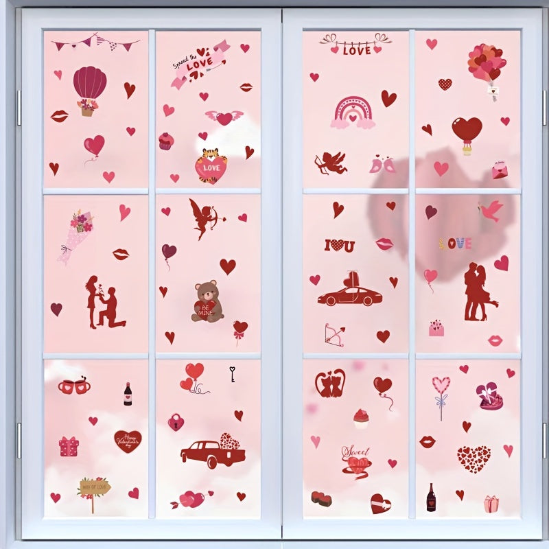 Creative Graffiti Silhouette Love Vitrine Paste PVC Window Adsorption Sticker