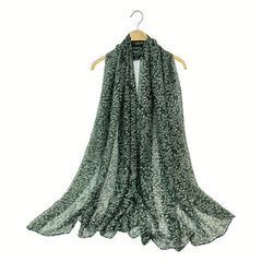 Boho Floral Print Scarf Hijab Thin Breathable Shawl Casual Windproof Head Wrap