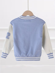 Boys Knit Baseball Collar Varsity Jacket