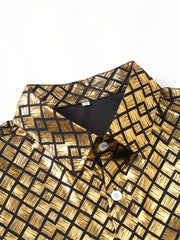 Geometric Print Men's Short Sleeve Shirt for Summer Vacation Resort