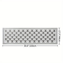 Plaid Kitchen Rug with Non Slip Grip and Memory Foam Cushioning