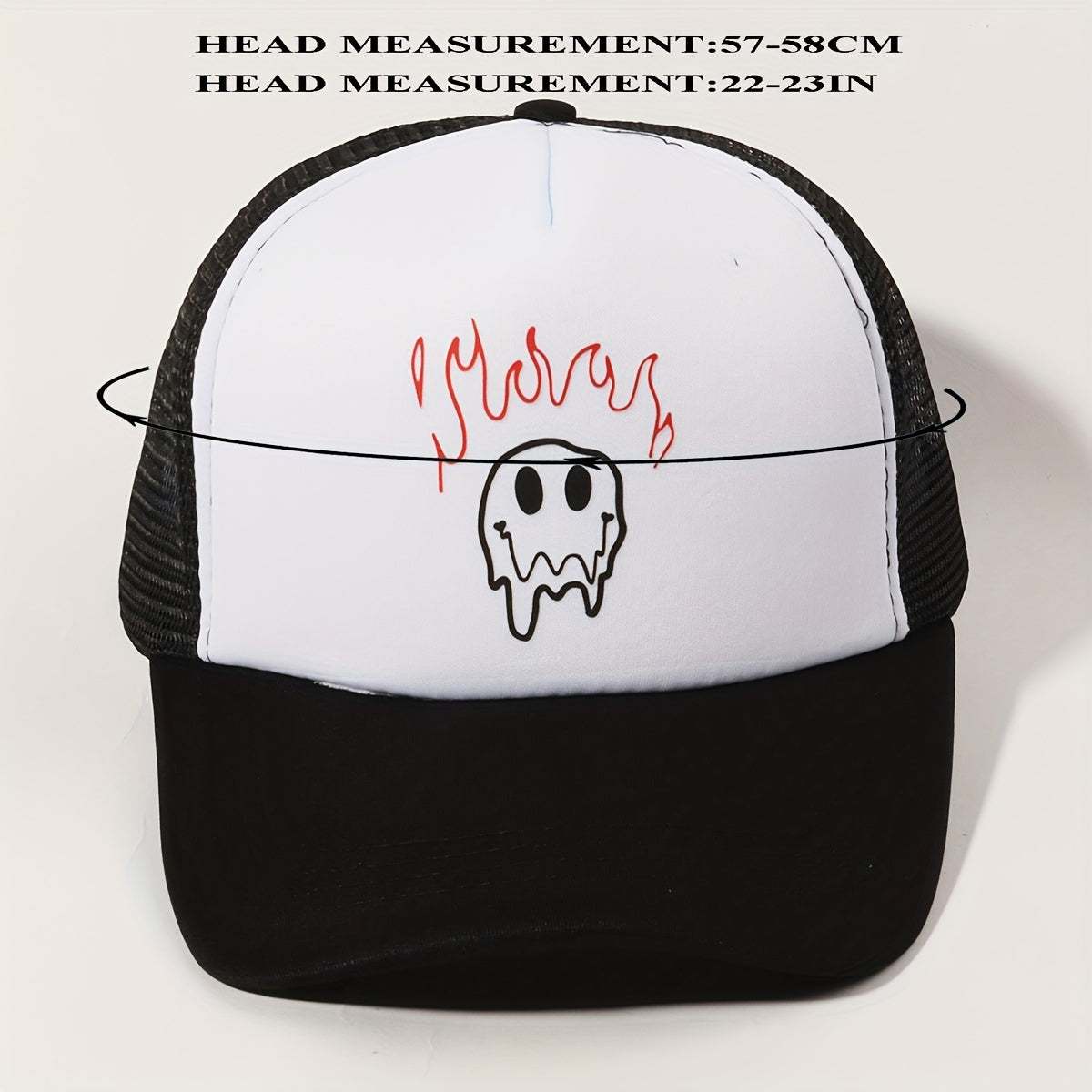 Burning Smiling Face Trucker Hat Unisex Baseball Cap
