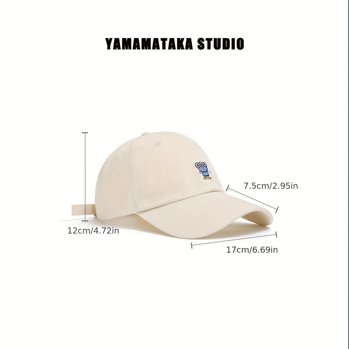 Soft Top Sunshade Three eyed Monster Embroidered Baseball Cap For Women