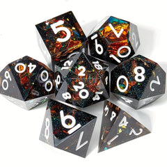 7pc Resin Polyhedral Dice Set 20 Sided Halloween Design