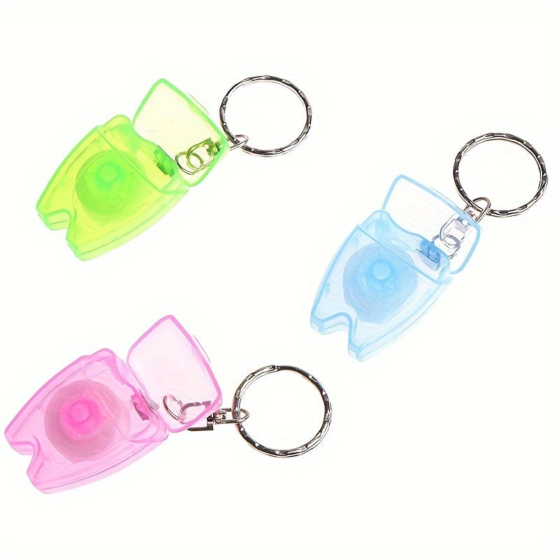 Portable Dental Floss Teeth Cleaning Keychain 15M 49 21Ft Outdoor Camping Travel