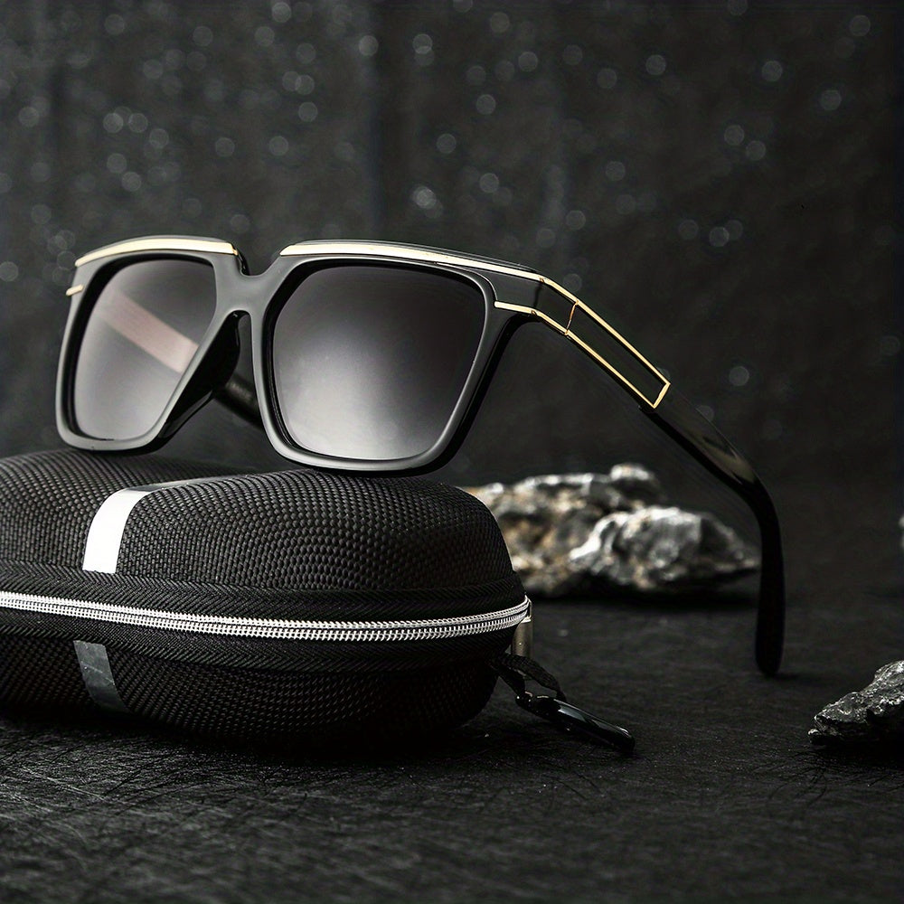 Men's Square Frame Steampunk Sunglasses UV Protection