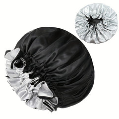 Solid Silk Satin Bonnet Elastic Night Cap for Women