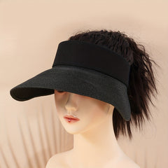 Wide Brim Visor Hat UV Protection Breathable Straw Sun Hat