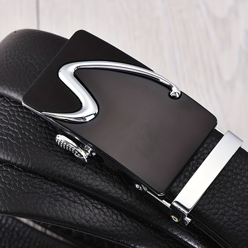 Men's Leather Belt with Automatic Buckle