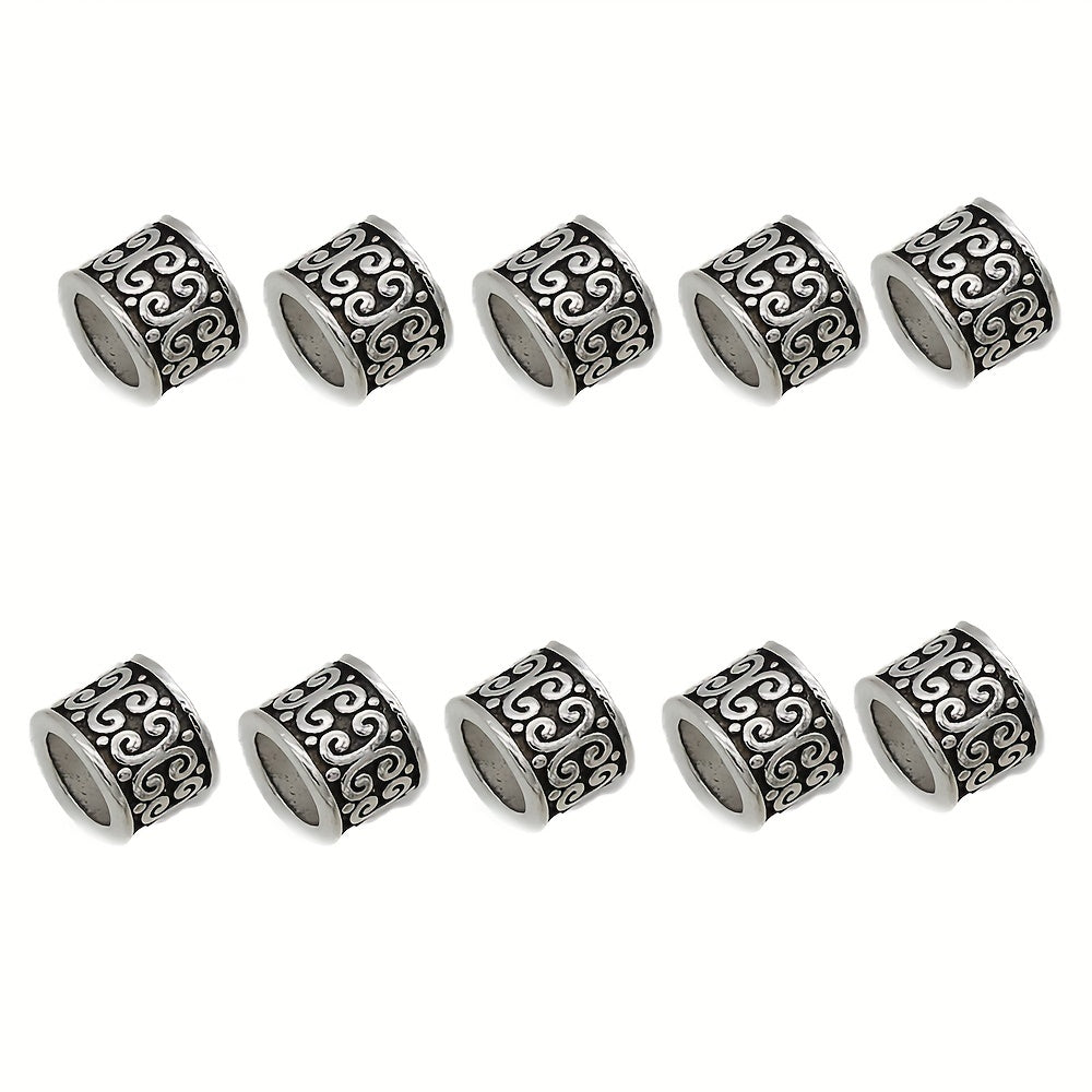 10PC Vintage Round Dreadlock Separator Beads DIY Jewelry Accessories