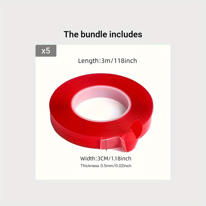 Red Film Transparent Double sided Adhesive Thickened Non marking Tape