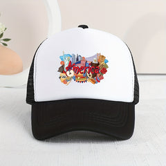 Little Kid's American Baseball Cap Mesh Print Sunshade Peaked Cap Snapback Hat
