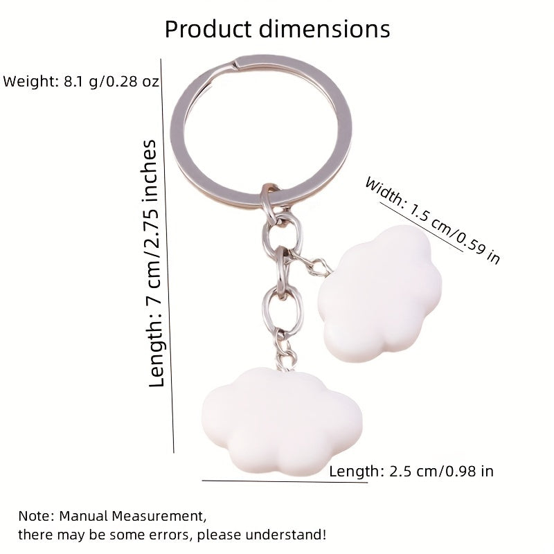 Cartoon Yellow Duck Keychain For Men, Candy Bear Cloud Bag Pendant