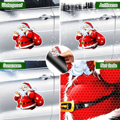 2pcs Santa Claus Christmas Decorations Reflective Sticker