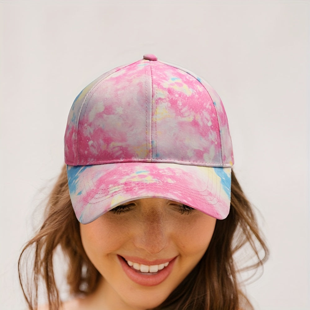 Tie Dye Print Baseball Cap Hip Hop Colorful Dad Hats Lightweight Adjustable Sun