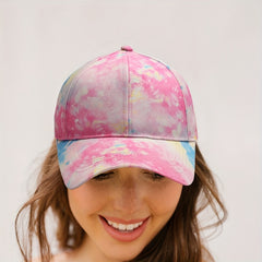 Tie Dye Print Baseball Cap Hip Hop Colorful Dad Hats Lightweight Adjustable Sun
