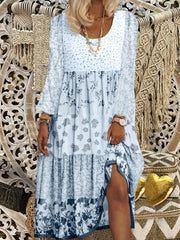 Floral Print Colorblock Maxi Dress