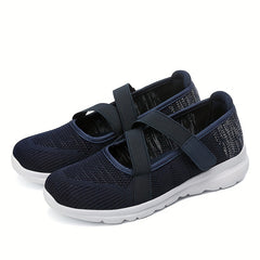 Women's Breathable Mesh Sneakers Casual Hook & Loop Outdoor Shoes Lightweight