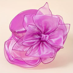 Organza Sun Hat Mesh Derby Hats Outdoor Beach Wedding Bridal Church Hat