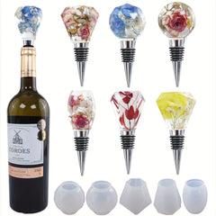5pcs Geometric Ball Bottle Stopper Resin Mold for DIY Casting Craft