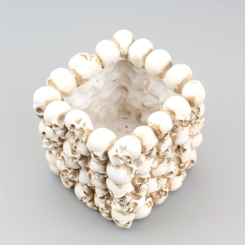 Square Small Skull Pen Holder Desktop Storage Container