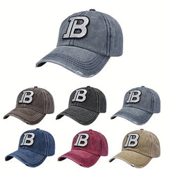 Distressed Washed Cotton Embroidery Baseball Cap Women