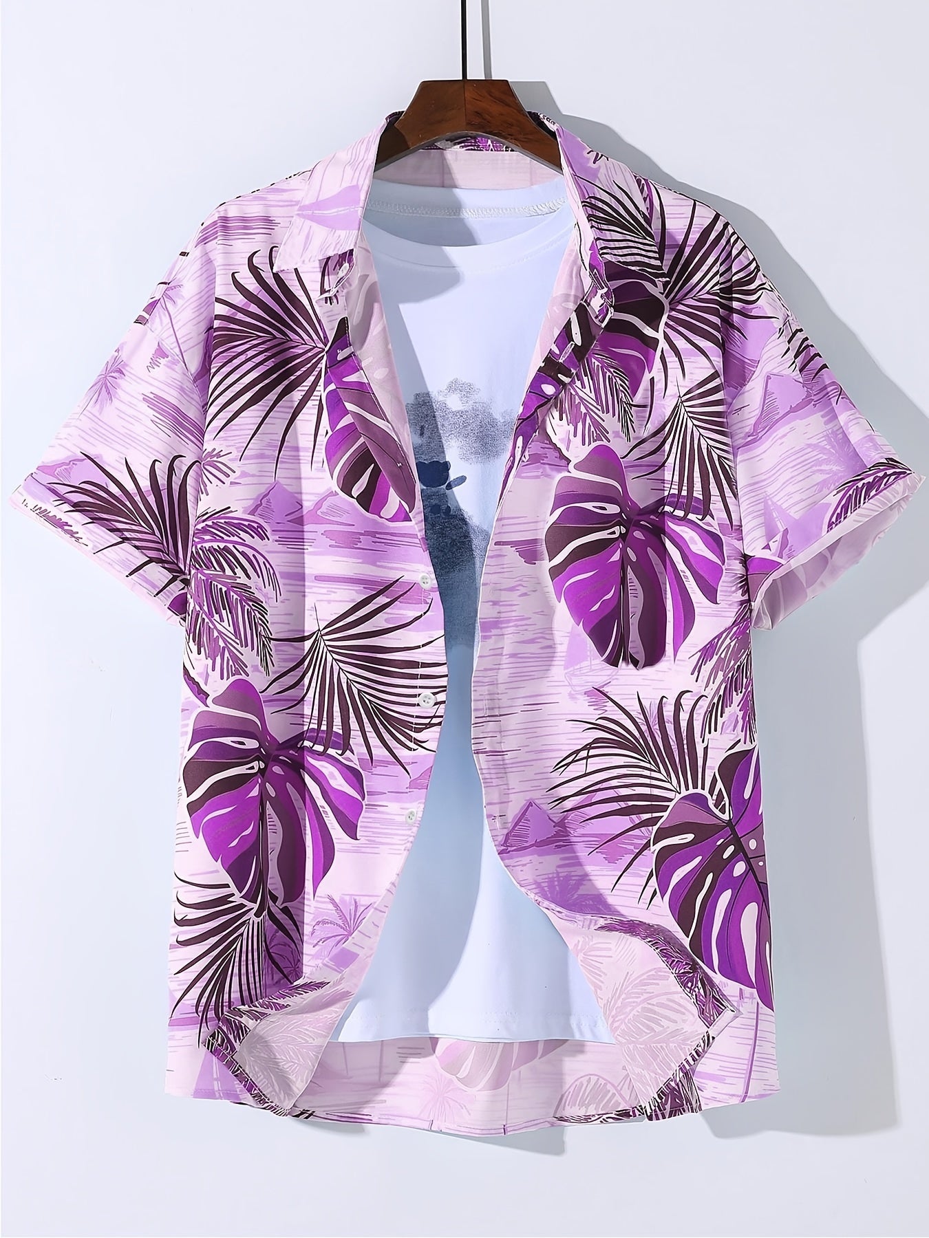 Tropical Hawaiian Shirt Men's Allover Print Button Up Short Sleeve