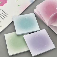 100pcs Gradient Sticky Note Book Colorful Square Sticky Note Material Paper