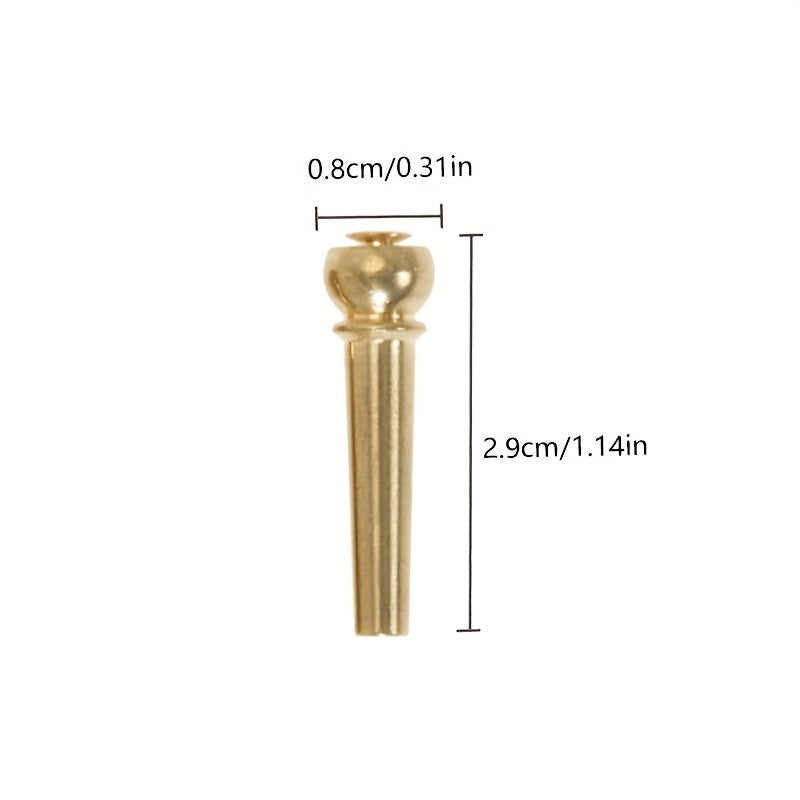 6 Pc Acoustic Guitar Bridge Pin Set Solid Copper & Brass Enhance Performance