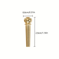 6 Pc Acoustic Guitar Bridge Pin Set Solid Copper & Brass Enhance Performance