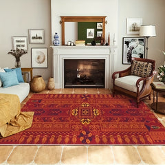 Vintage Boho Area Rug Non Slip Stain Resistant Machine Washable Carpet