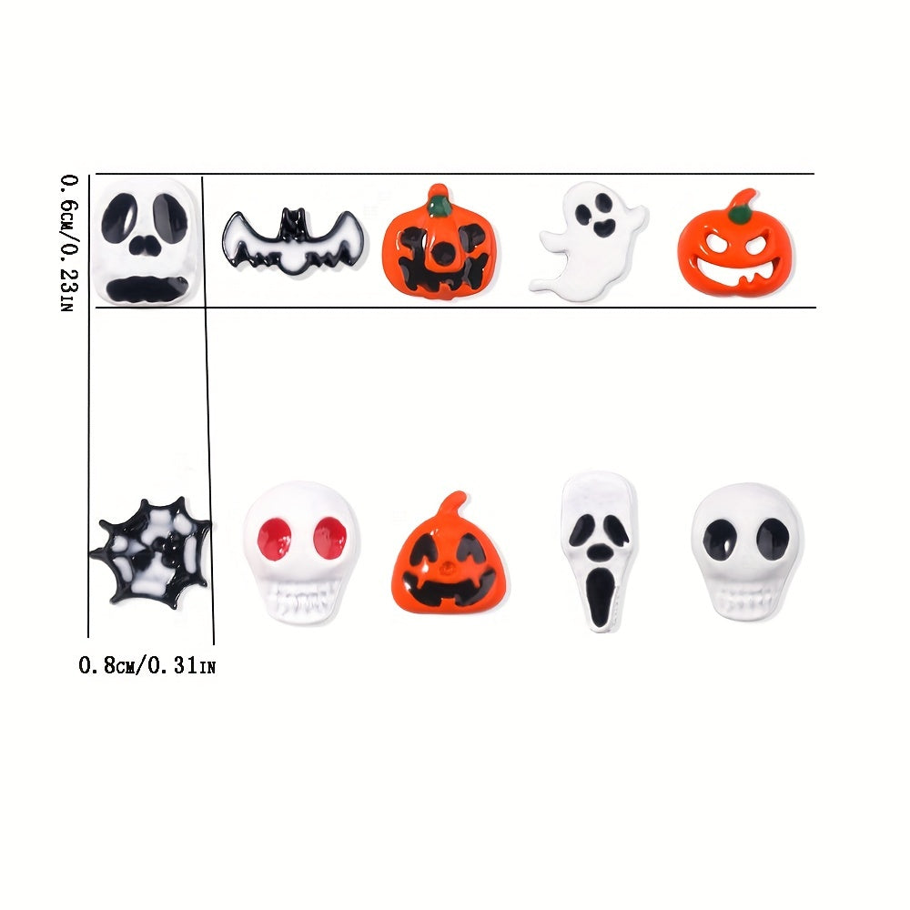5pcs Halloween 3D Nail Charms Alloy For Acrylic Nails