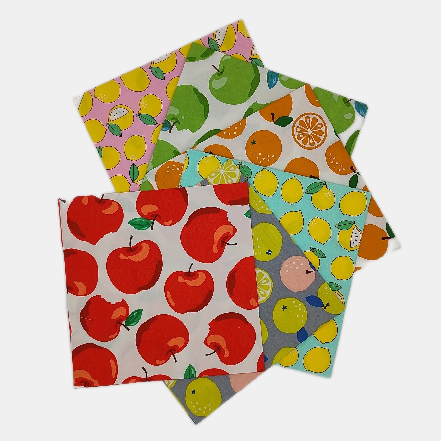6pcs Fruit Series Quilting Fabric Cotton Craft DIY Doll Clothes Fabric