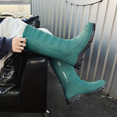 Men High Top Rain Boots Waterproof Non slip Shoes for Outdoor Walking Fishing