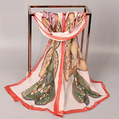 Geometric Flower Print Chiffon Scarf Thin Windproof Shawl