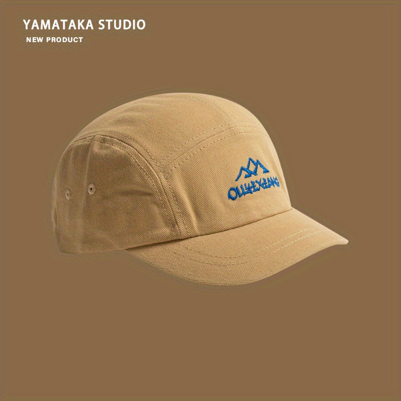 Brown Cotton Adjustable Mens Peaked Cap for Outdoor Activities