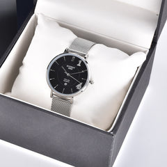 KUERST Teen s Watch Couple Mesh Strap Quartz Watch With Calendar