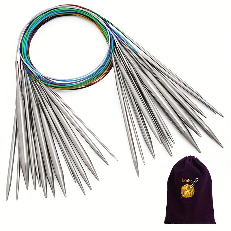 Circular Knitting Needles Set 80 01cm Stainless Steel Stick Sweater Needle