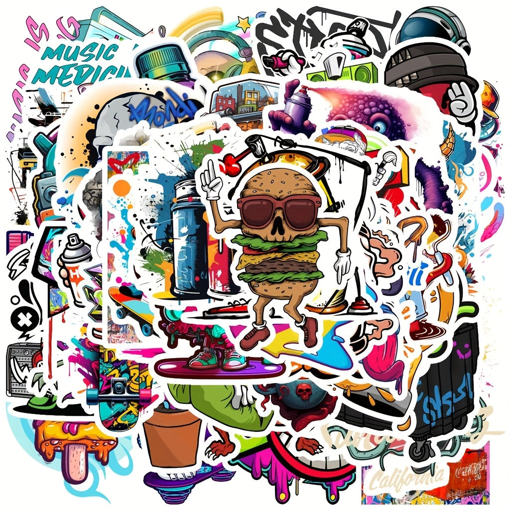 52pcs Street Art Graffiti Sticker Packs for Books Helmets Mobile Phones