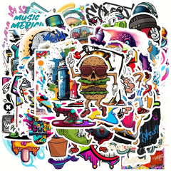 52pcs Street Art Graffiti Sticker Packs for Books Helmets Mobile Phones