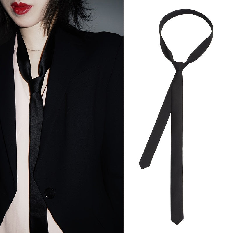 Skinny Solid Shirt Decoration Tie for Graduation, School Uniforms
