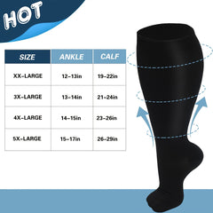 XXL 4XL Compression Sports Socks for Outdoor Activities