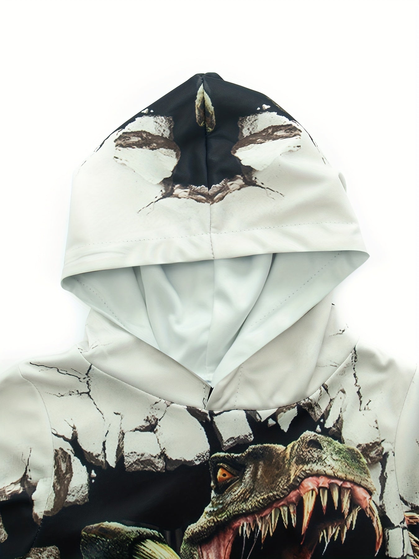 Boy's Dino Graphic Novel Hoodie Casual Breathable Sweatshirt