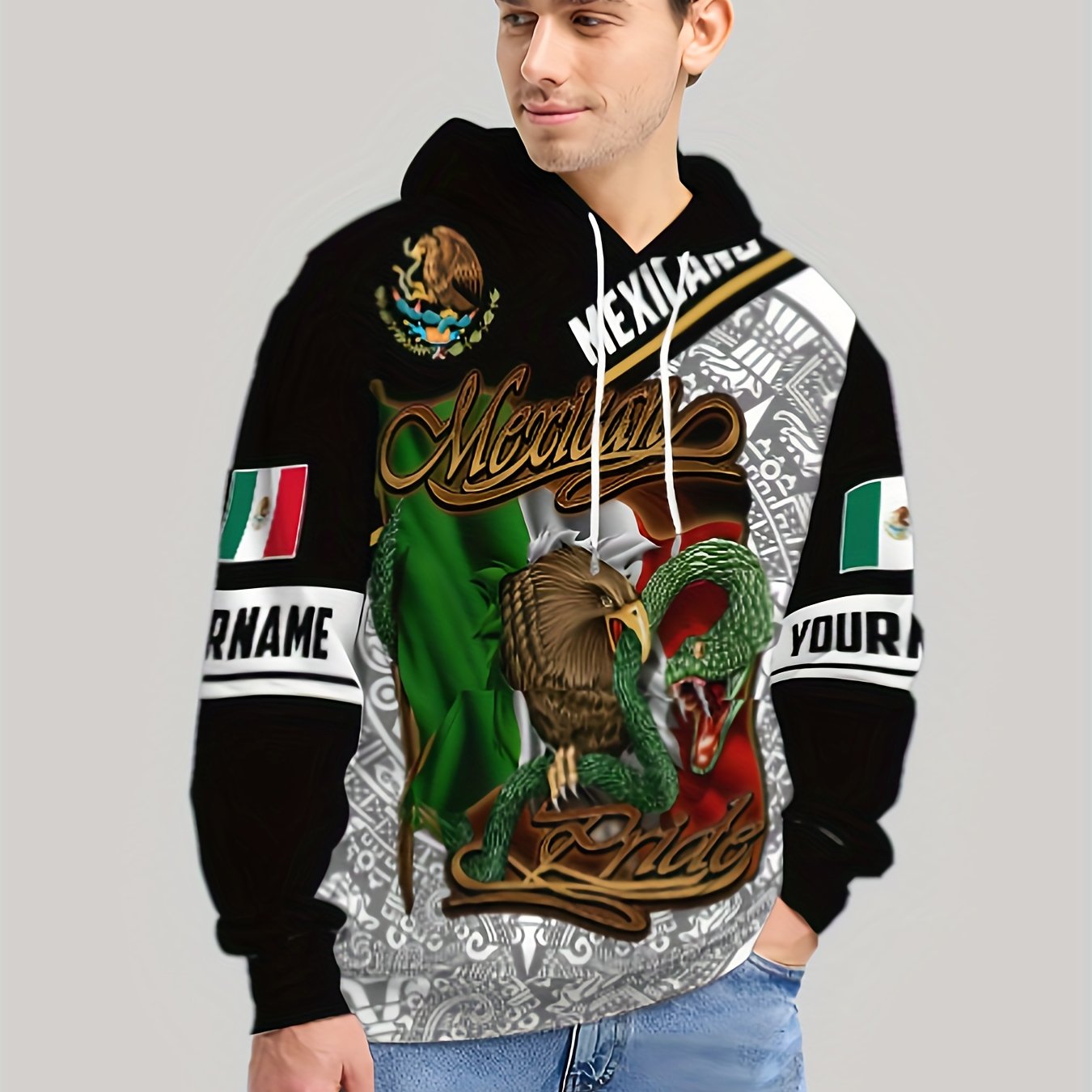 Mexico Style Graphic Pattern Men's Long Sleeve Hoodie