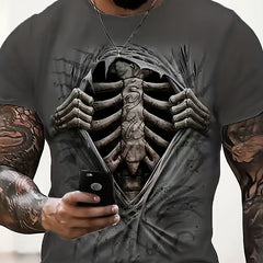 Men's Skeleton T Shirt for Summer Outdoor Activities