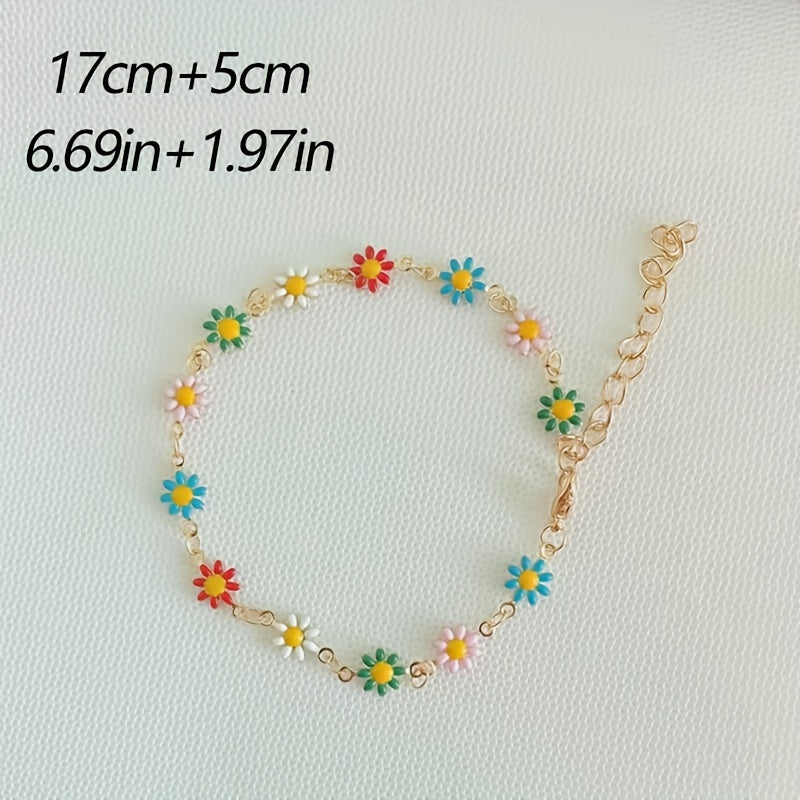 Adjustable Daisy Bracelet for Girls Teens - Jewelry Gift