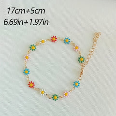 Adjustable Daisy Bracelet for Girls Teens - Jewelry Gift