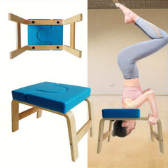 Wooden Portable Yoga Headstand Chair with PU Pad